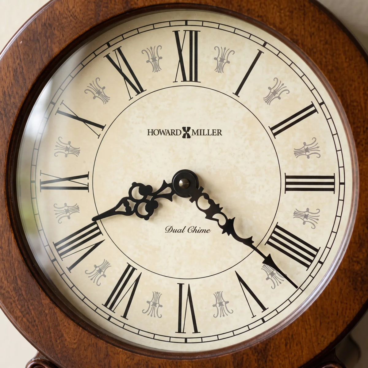 Howard Miller Arendal Wall Clock, close-up of the dial and finish detail