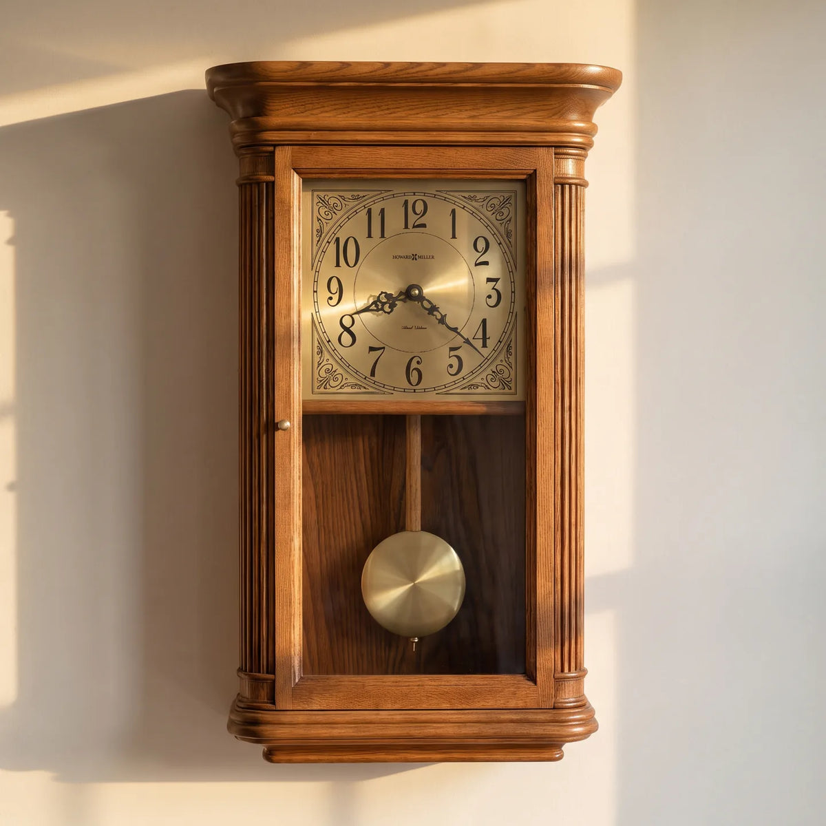 Howard Miller Westbrook Wall Clock, close-up of the dial and finish detail