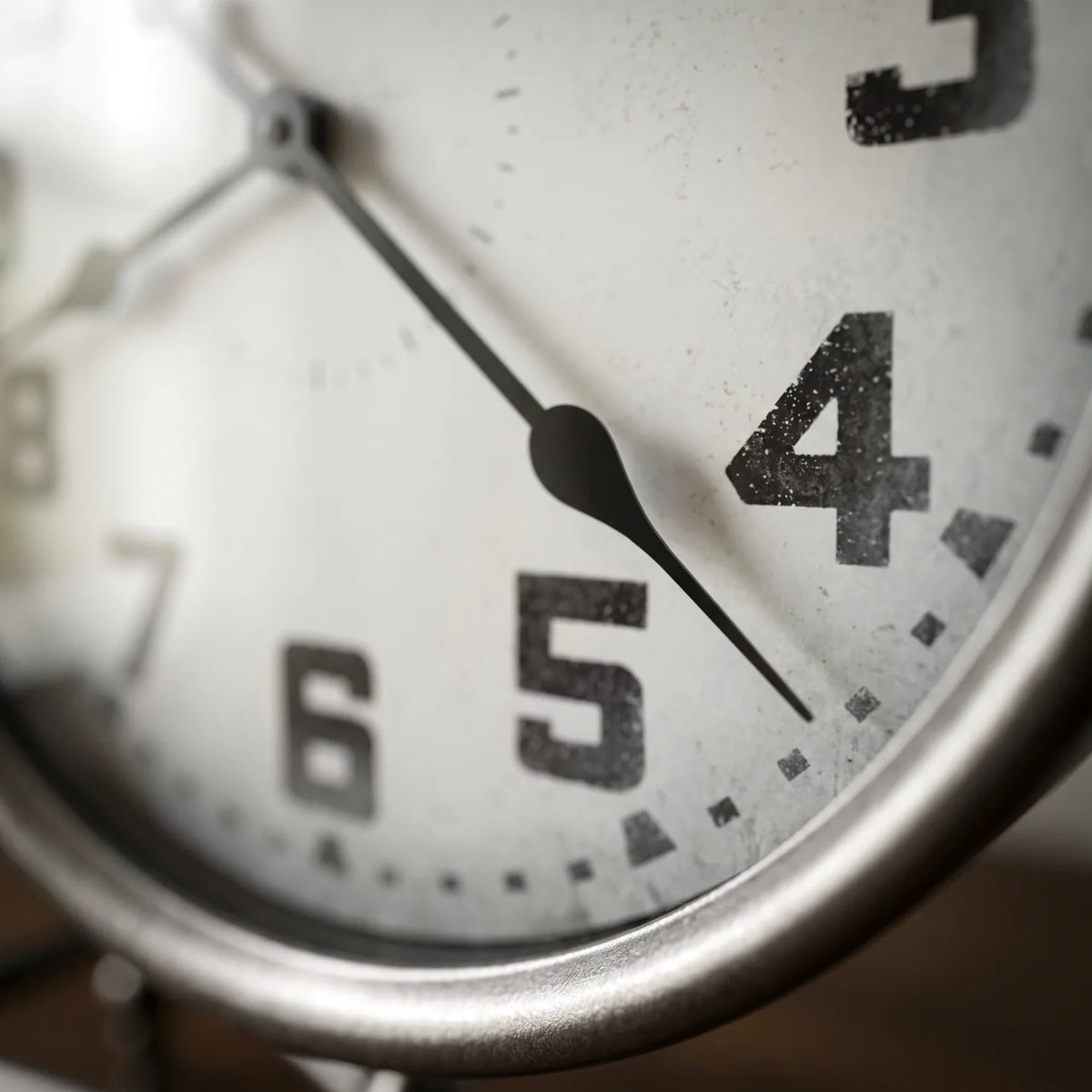 Howard Miller Childress Mantel Clock, macro close-up of the hands and dial