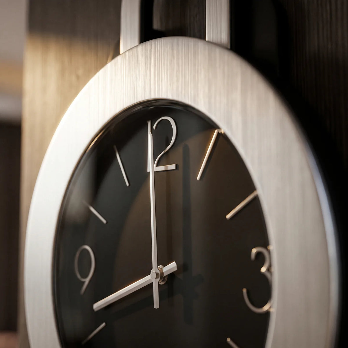 Howard Miller Gwyneth Wall Clock, macro close-up of the hands and dial