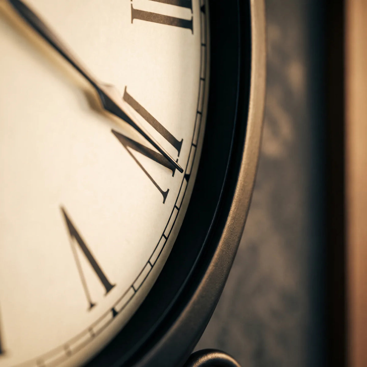 Howard Miller Ivana Wall Clock, macro close-up of the hands and dial