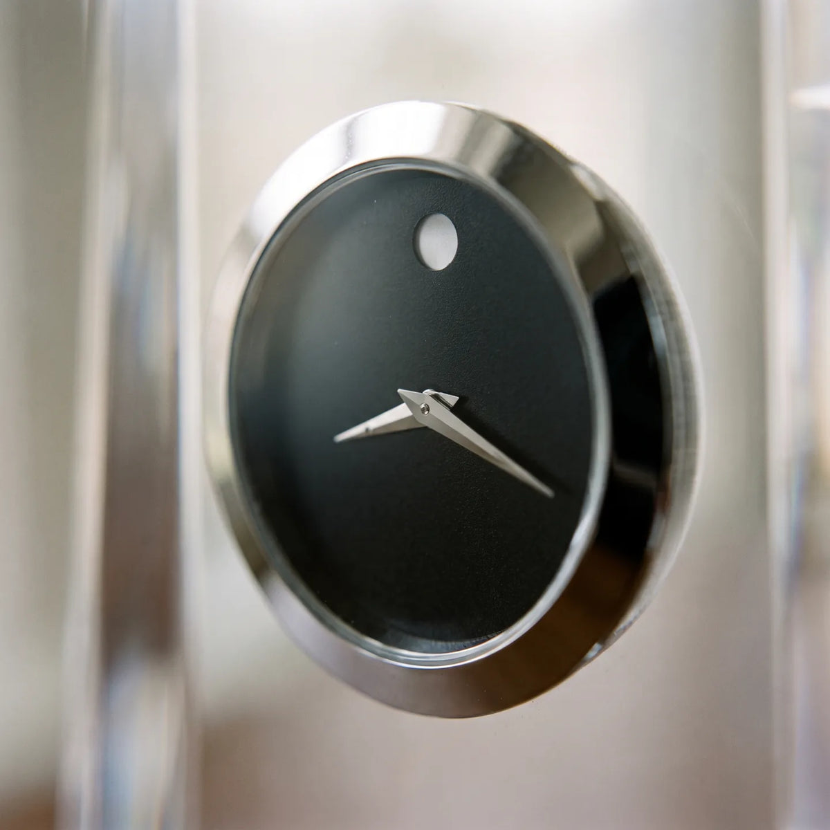Howard Miller Paragon Tabletop Clock, macro close-up of the hands and dial