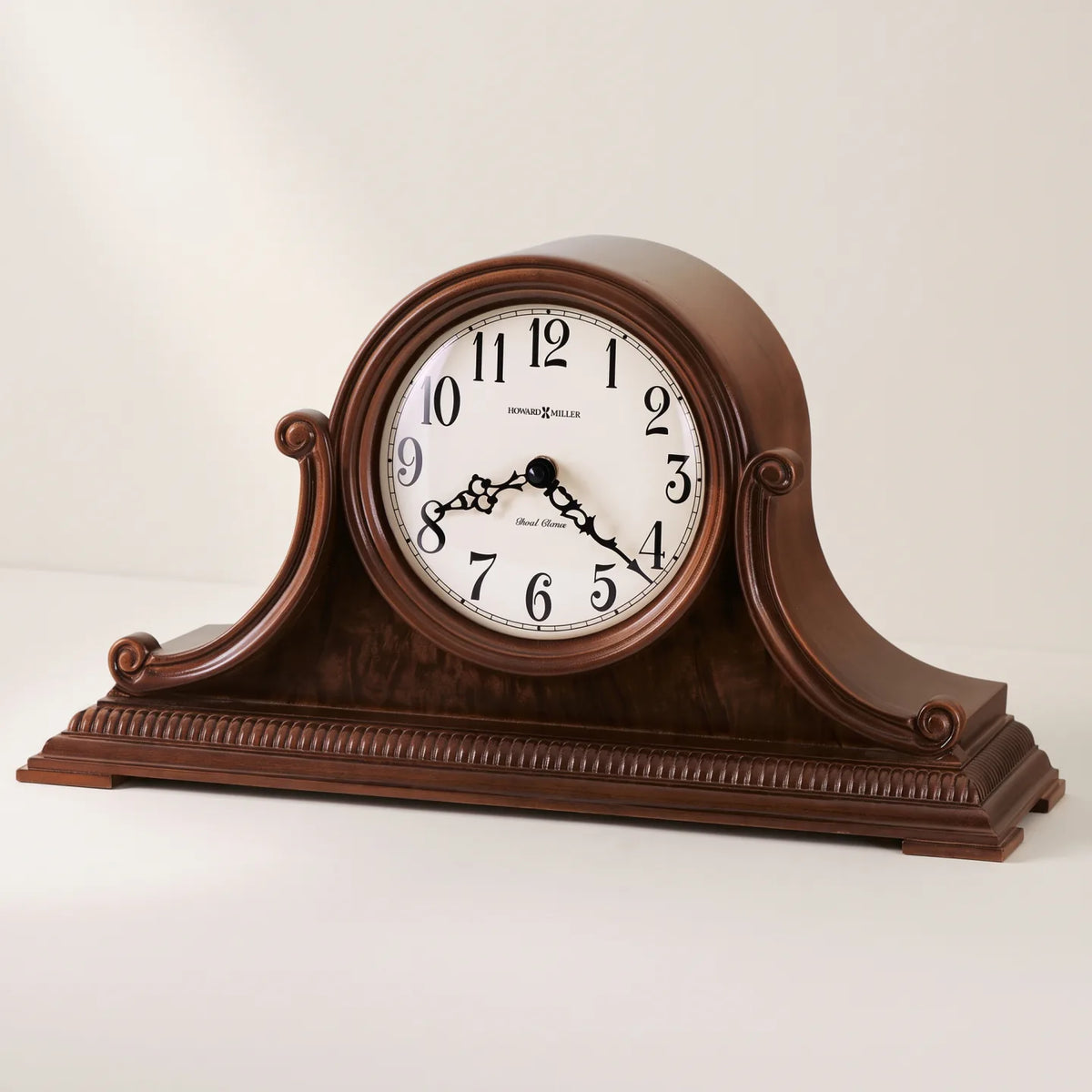 Howard Miller Albright Mantel Clock, 16-inch, front view on a plain white background