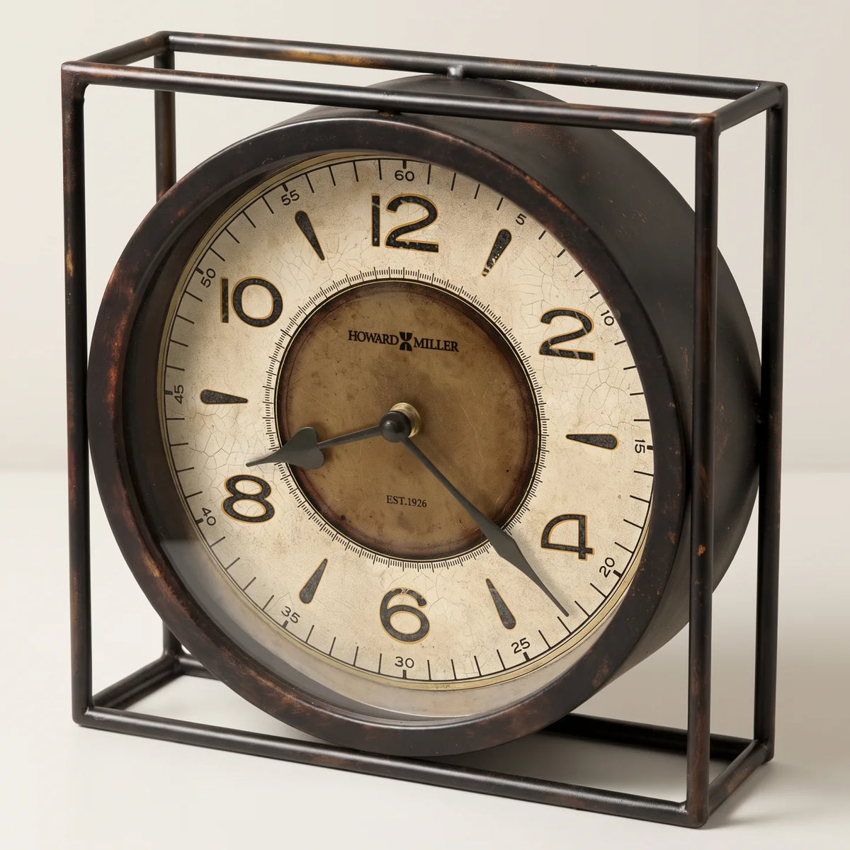 Howard Miller Kayden Mantel Clock, 10-inch, front view on a plain white background