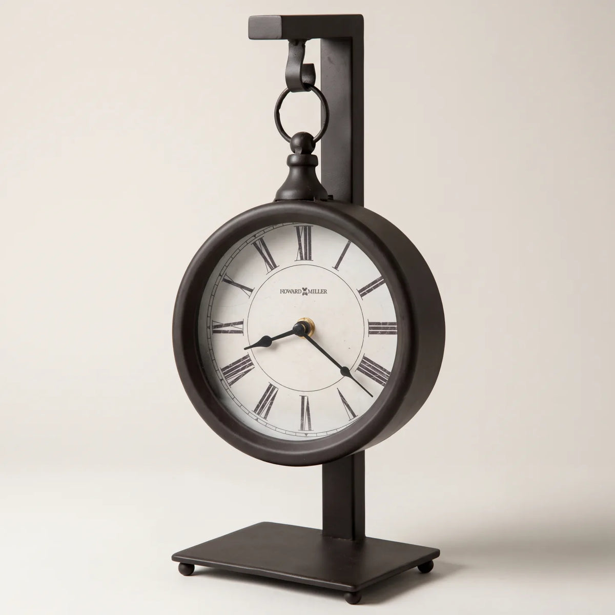 Howard Miller Loman Mantel Clock, 14-inch, front view on a plain white background