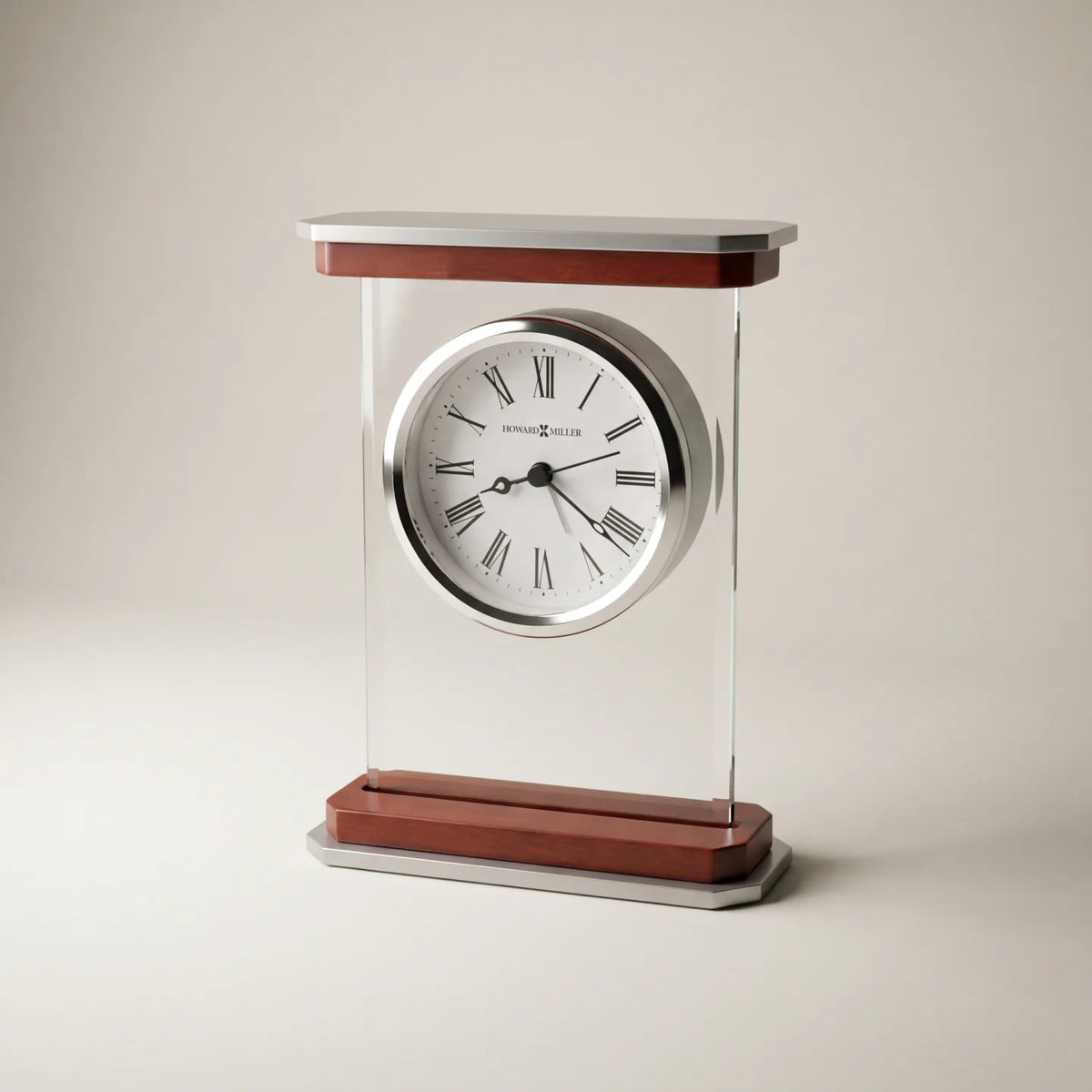 Howard Miller Mayfield Tabletop Clock, 7-inch, front view on a plain white background
