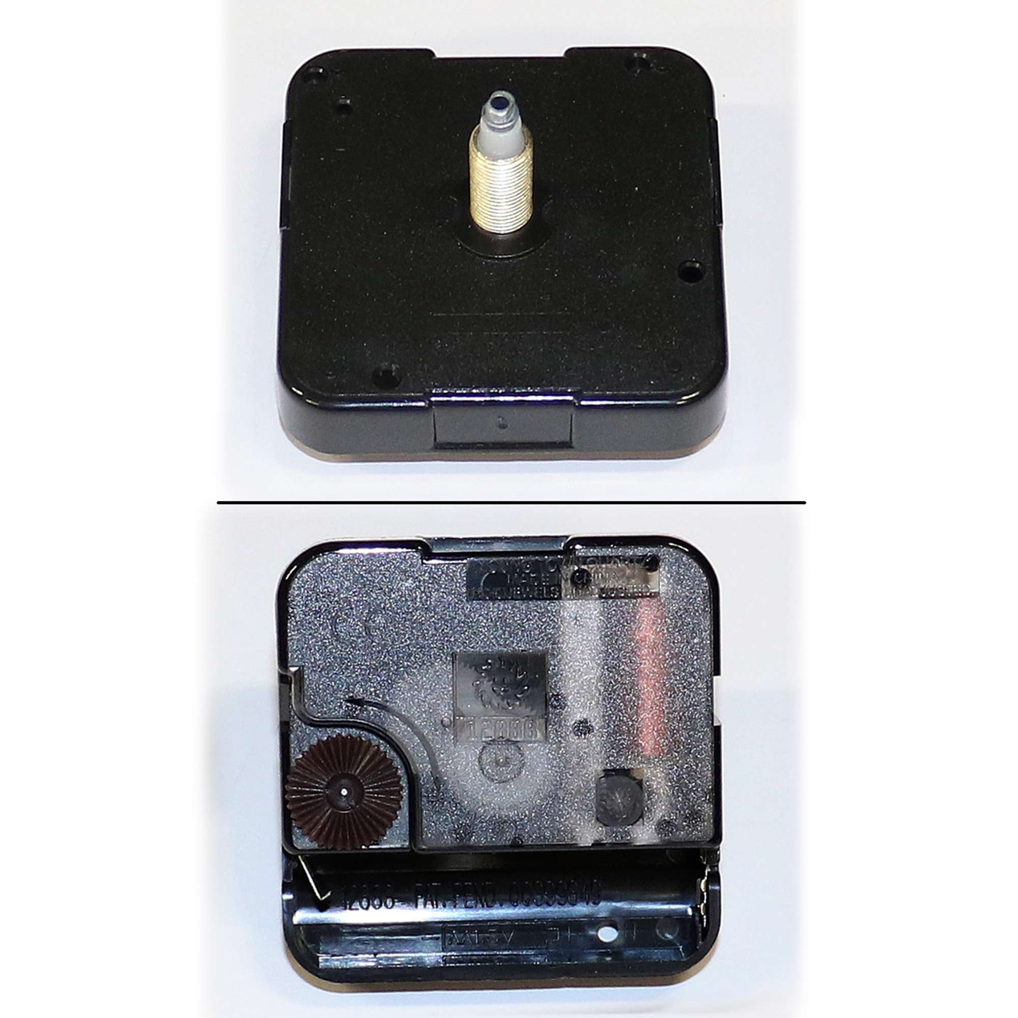 Clock mechanism showing the front and back views.