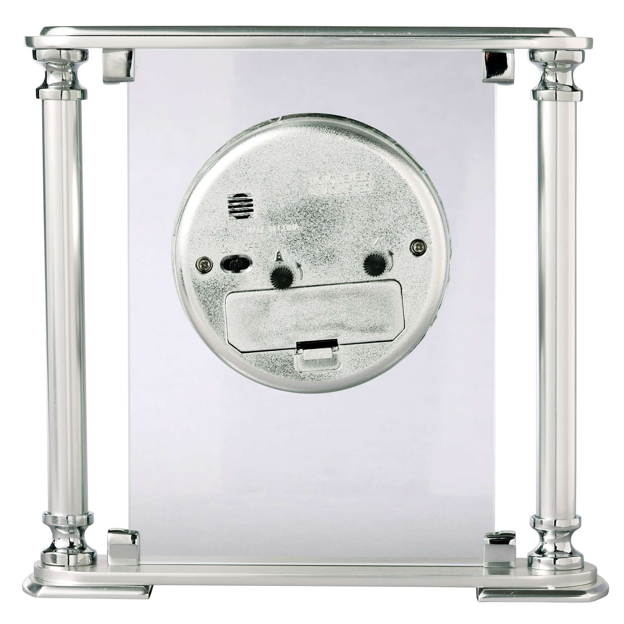 Close-up of a vintage-style photo frame with a metal backing.