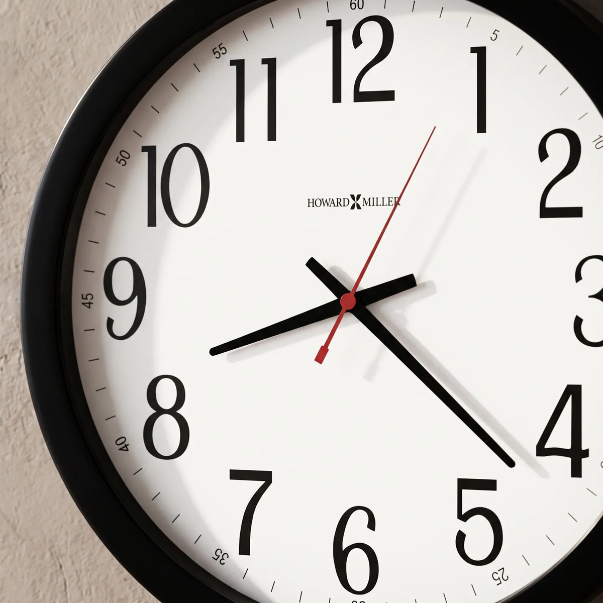 Howard Miller Gallery Wall Clock, close-up of the dial and finish detail