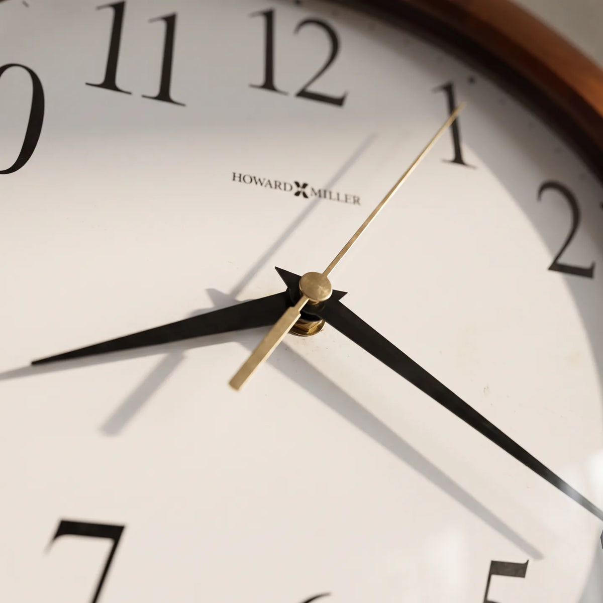 Howard Miller Corporate Wall Clock, close-up of the dial and finish detail