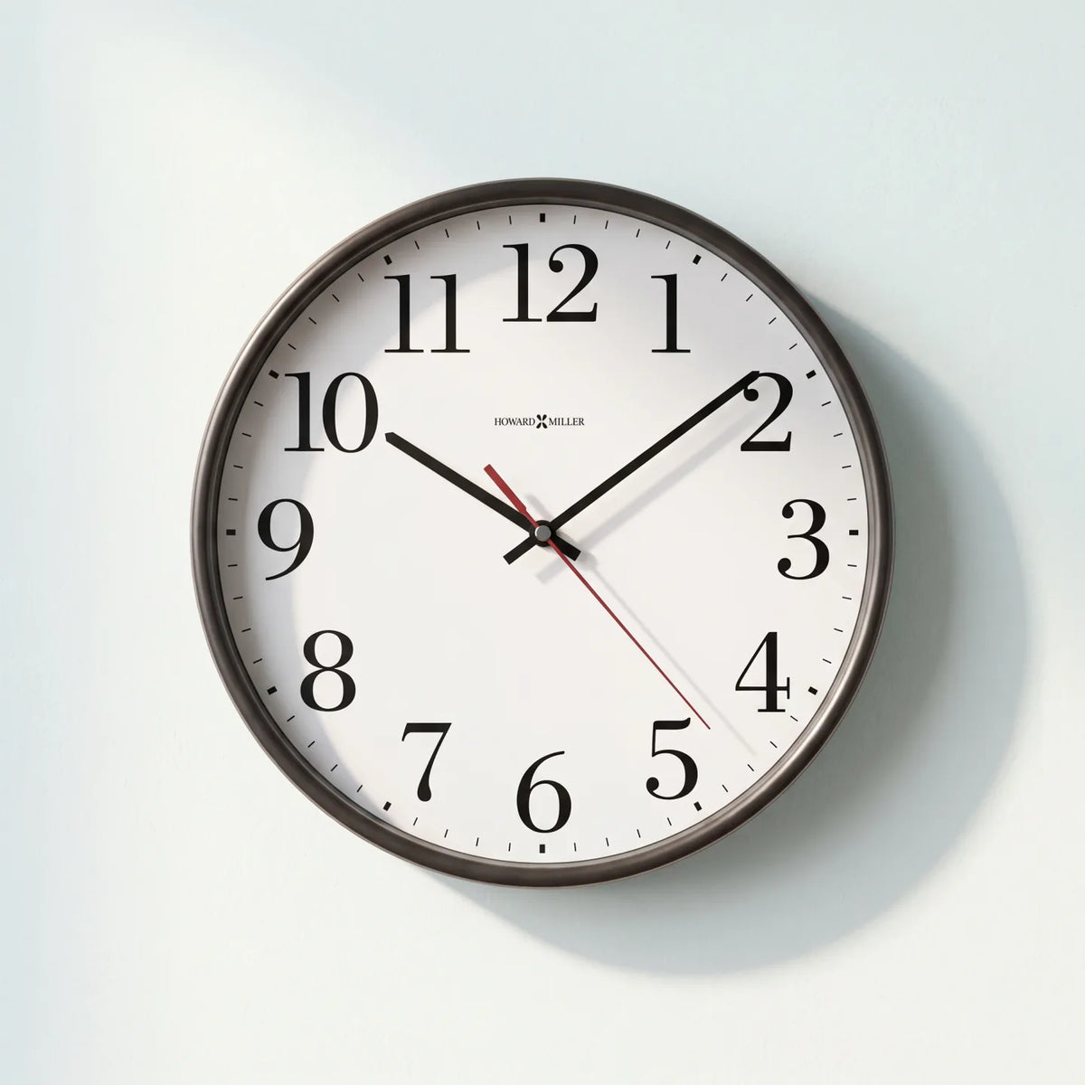 Howard Miller Office Mate Wall Clock, 10-inch, front view on a plain white background