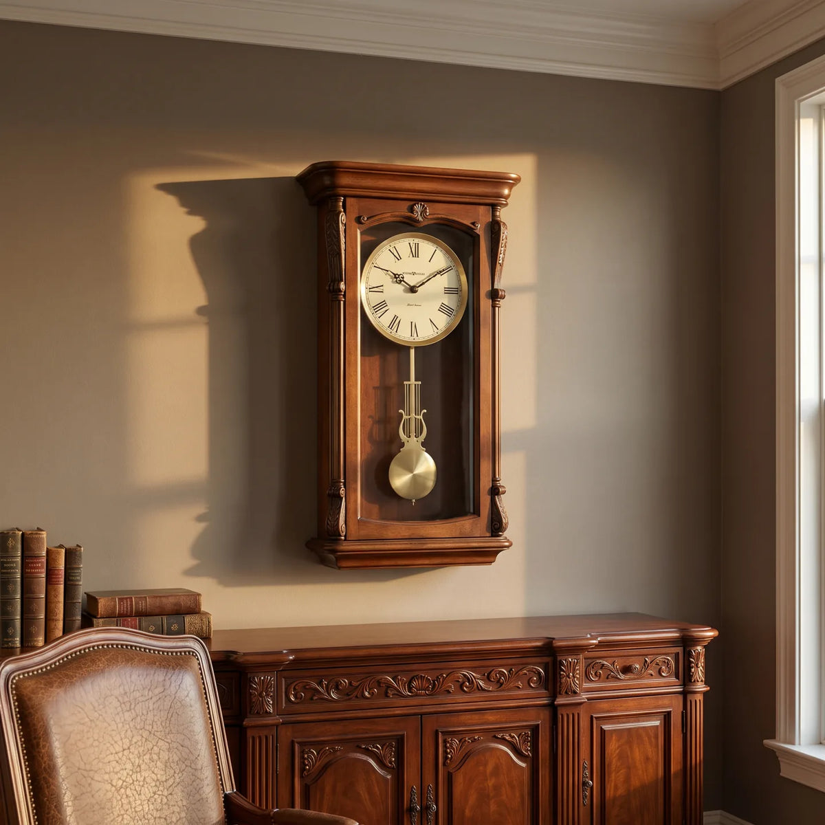 Henderson 13.75 in Chiming Wall Clock | Howard Miller