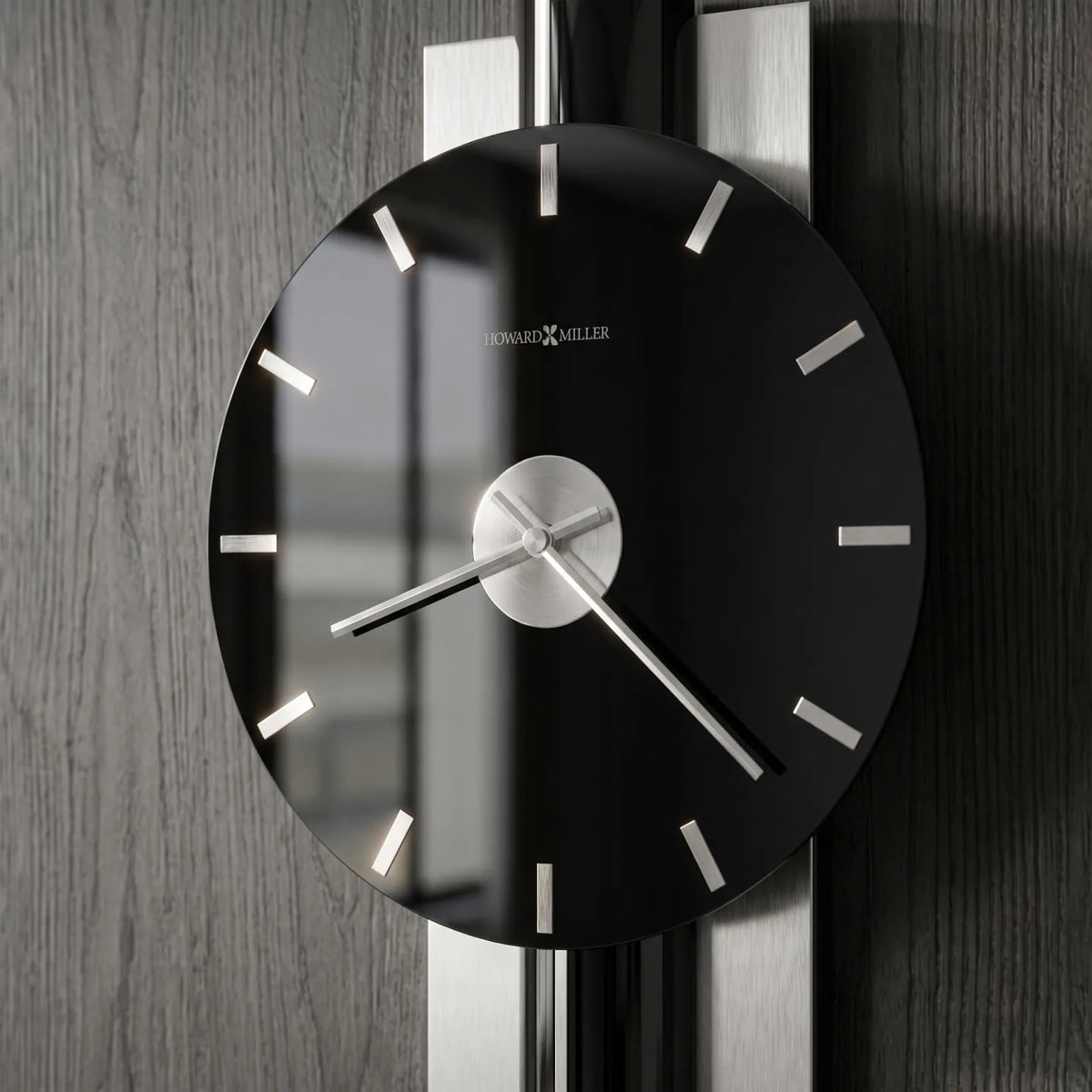 Howard Miller Hudson Wall Clock, close-up of the dial and finish detail