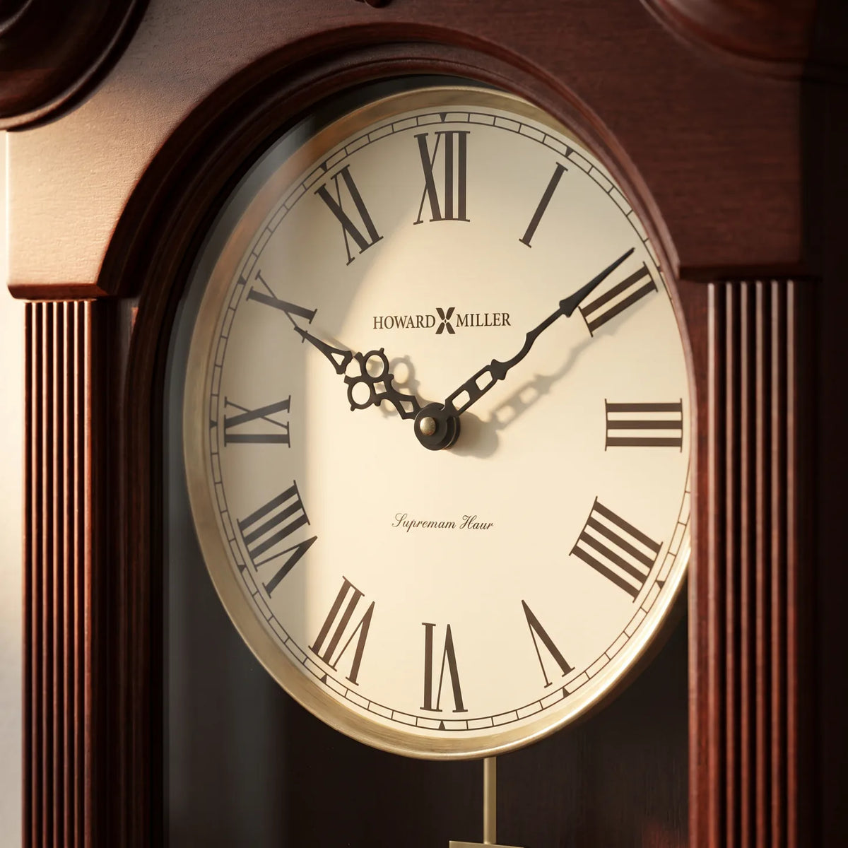 Howard Miller Malia Wall Clock, close-up of the dial and finish detail