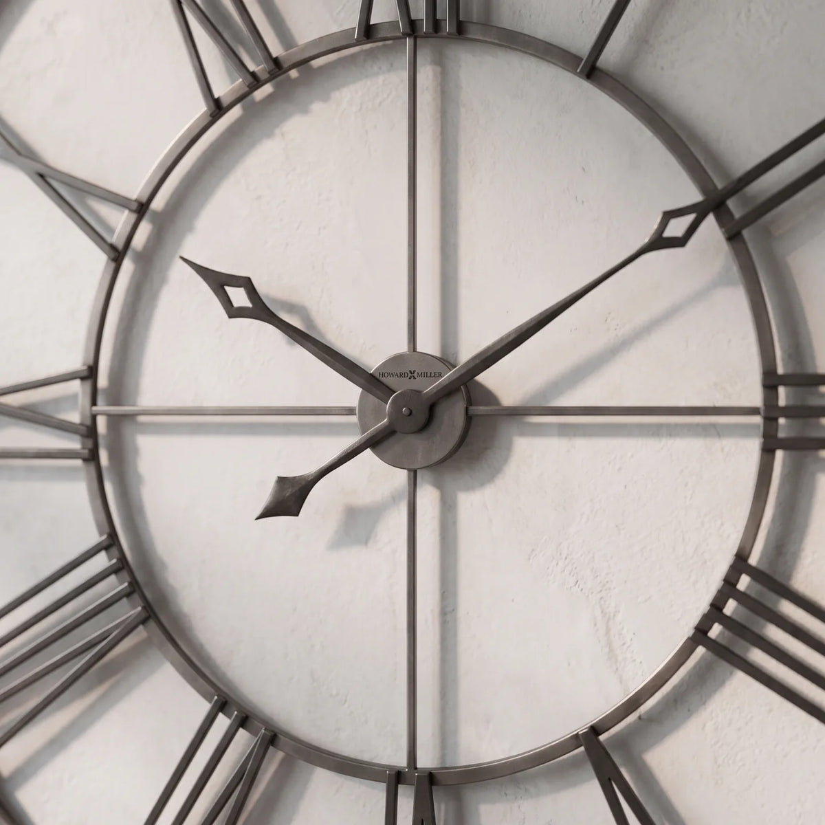 Howard Miller Stockton Wall Clock, close-up of the dial and finish detail