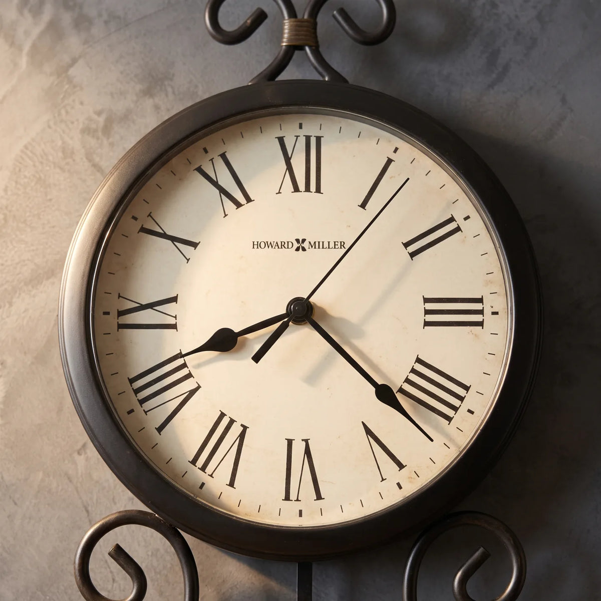 Howard Miller Ivana Wall Clock, close-up of the dial and finish detail