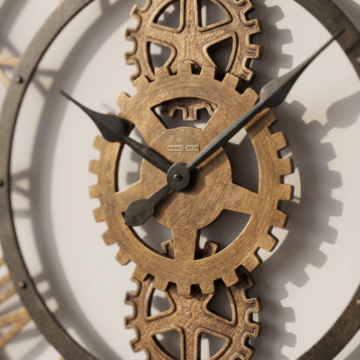 Howard Miller Crosby Wall Clock, close-up of the dial and finish detail