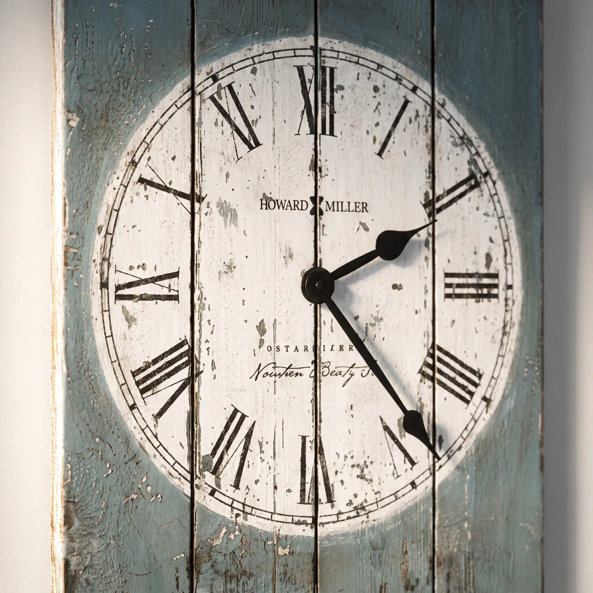 Howard Miller Mack Road Wall Clock, close-up of the dial and finish detail