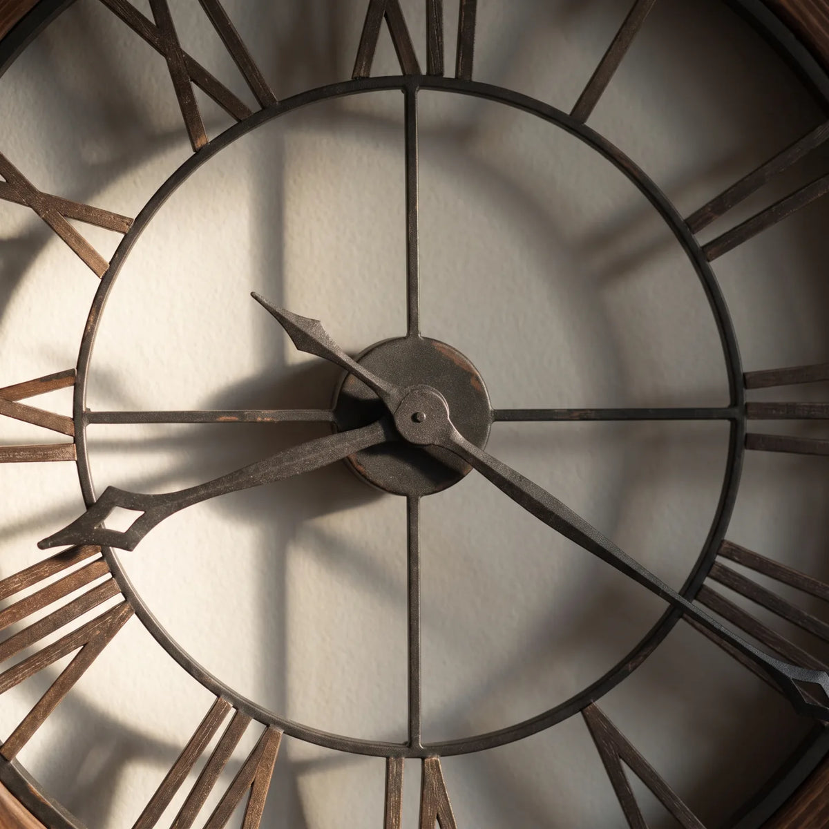 Howard Miller Thatcher Wall Clock, close-up of the dial and finish detail
