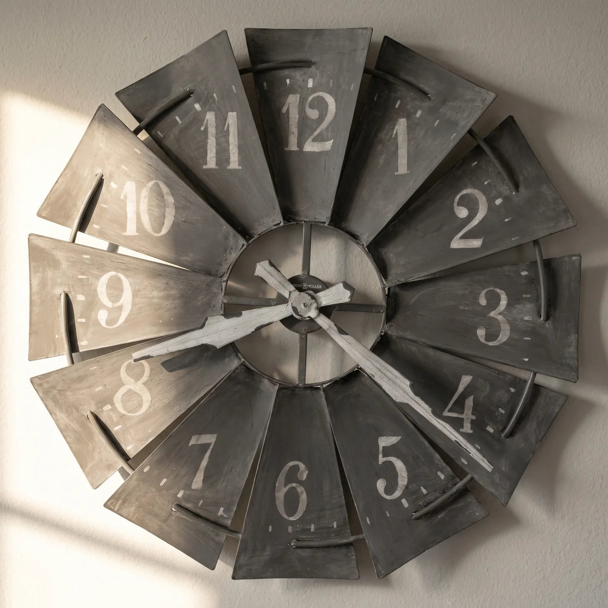 Howard Miller Windmill Wall Clock, close-up of the dial and finish detail