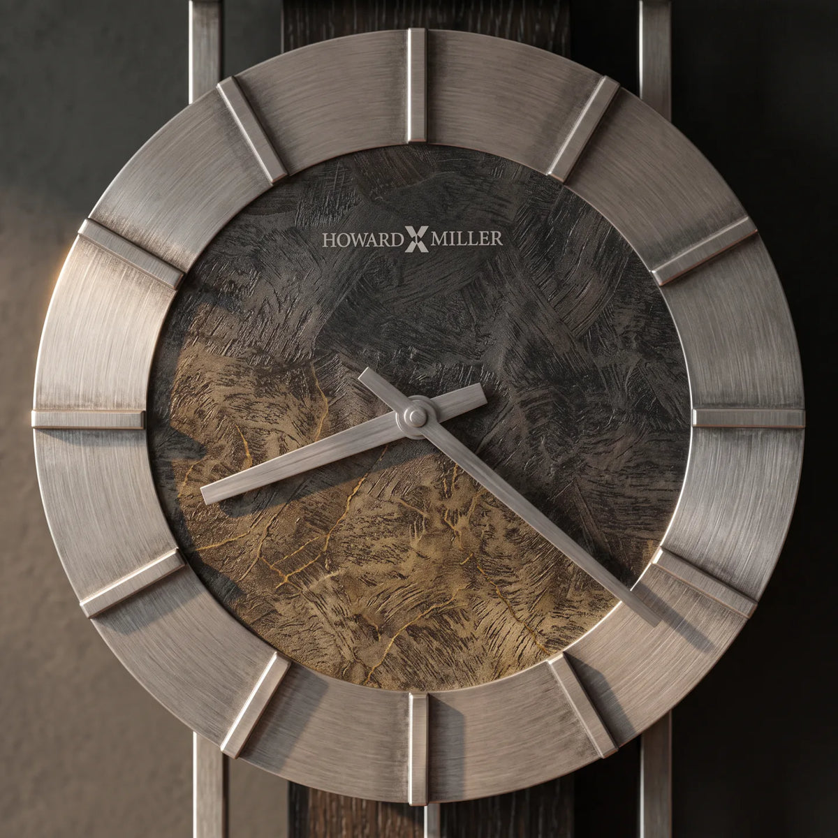 Howard Miller Oscar Wall Clock, close-up of the dial and finish detail