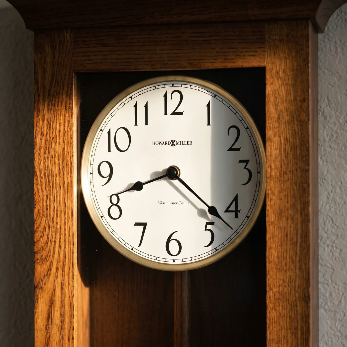 Howard Miller Allegheny Wall Clock, close-up of the dial and finish detail