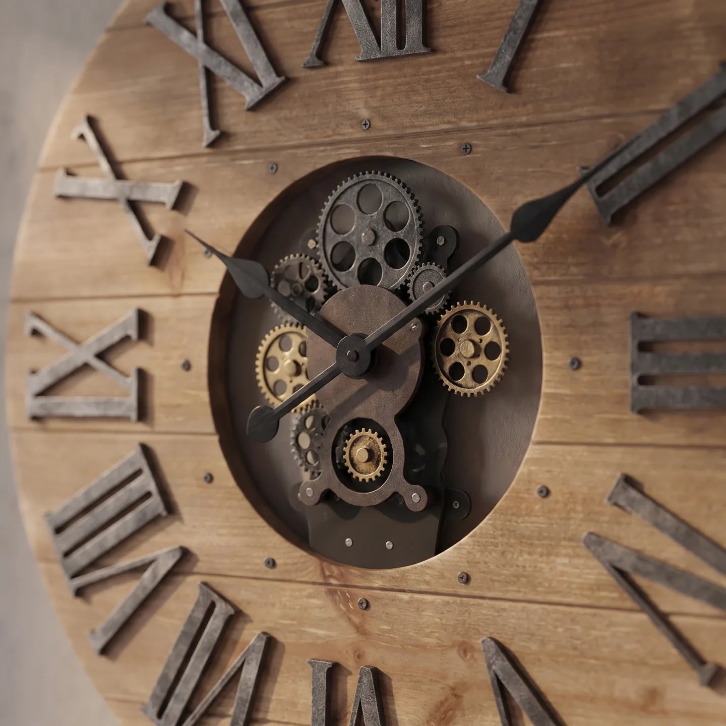 Howard Miller Forest Oversized Gallery Wall Clock, close-up of the dial and finish detail