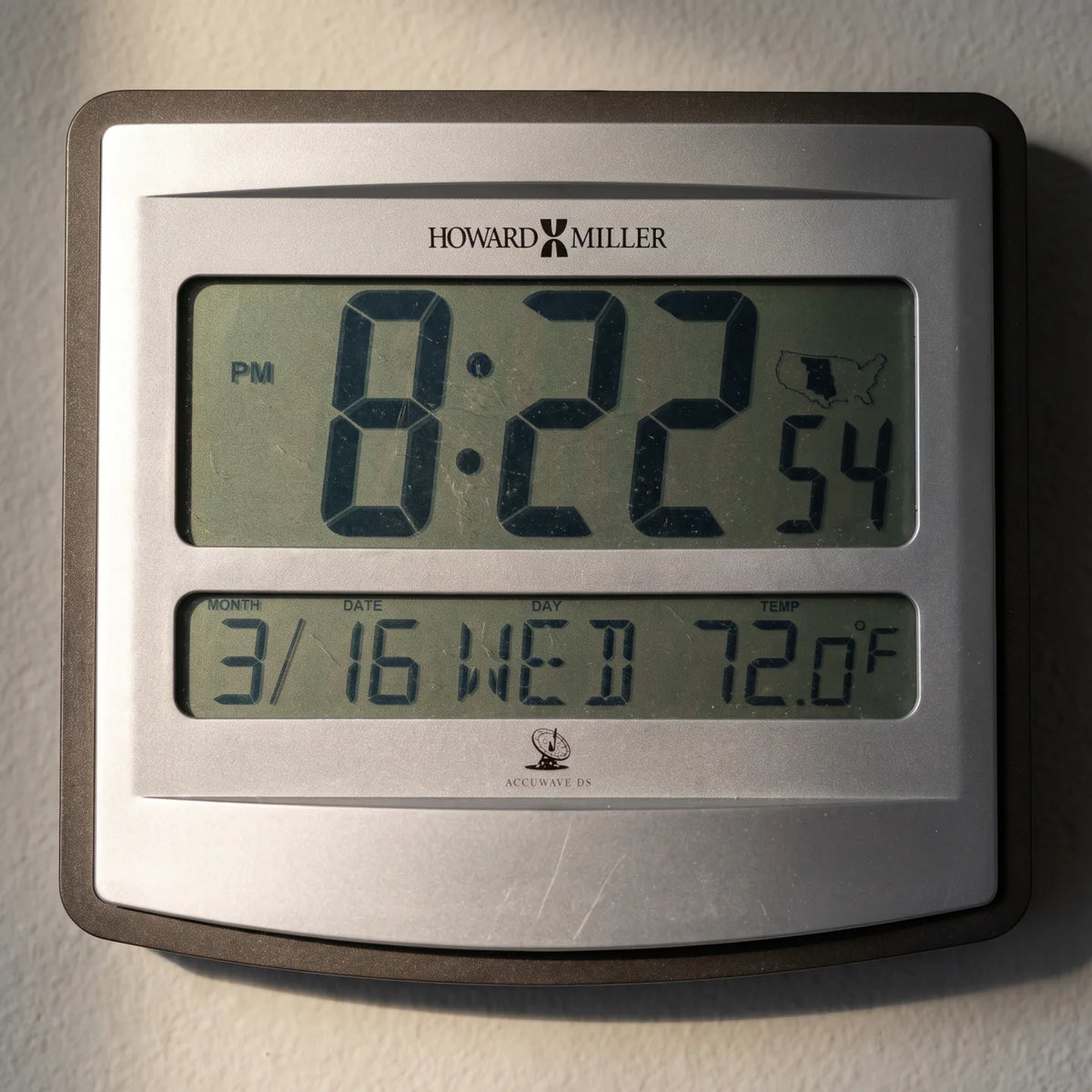 Howard Miller Nikita Wall Clock, close-up of the dial and finish detail