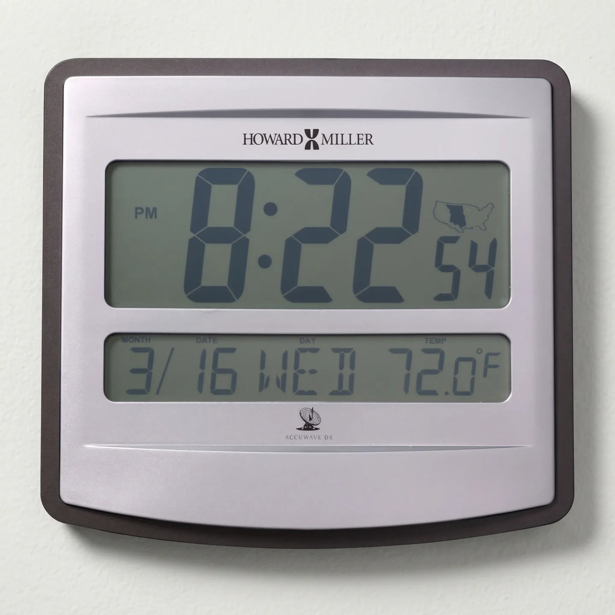 Howard Miller Nikita Wall Clock, 8-inch, front view on a plain white background