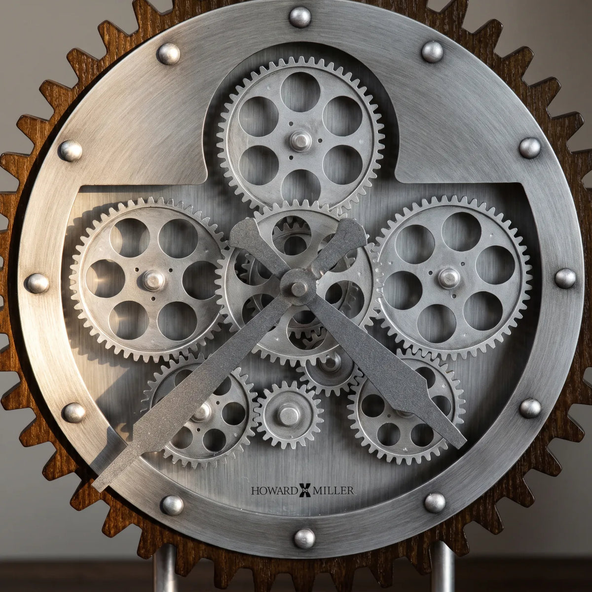 Howard Miller Hamish Accent Clock, close-up of the dial and finish detail