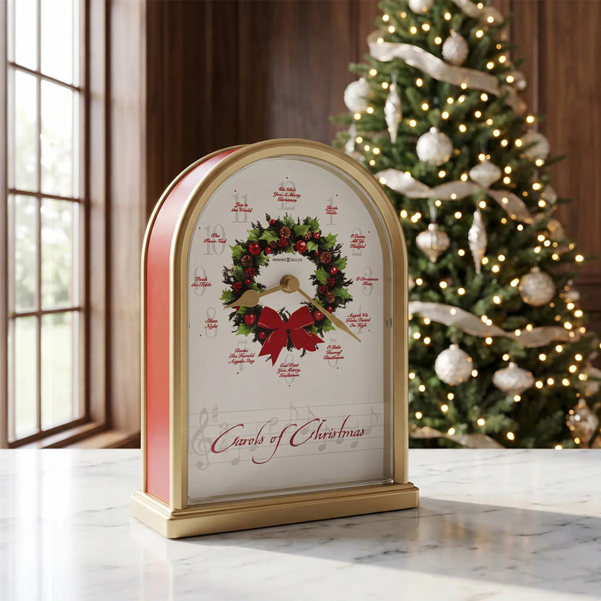 Carols Of Christmas II Musical Tabletop Clock | Howard Miller