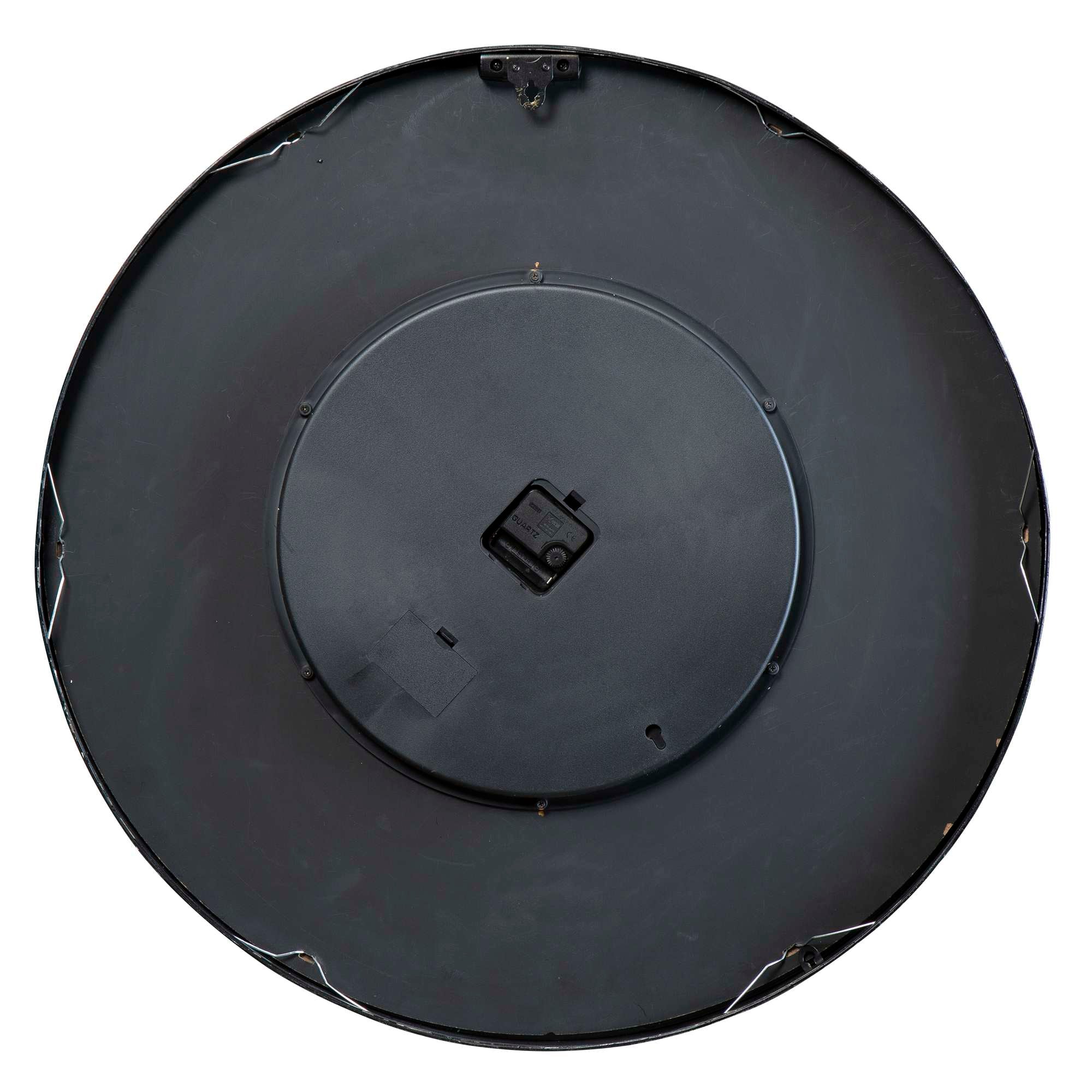 Top view of a circular black object with a central disk and a smooth surface.