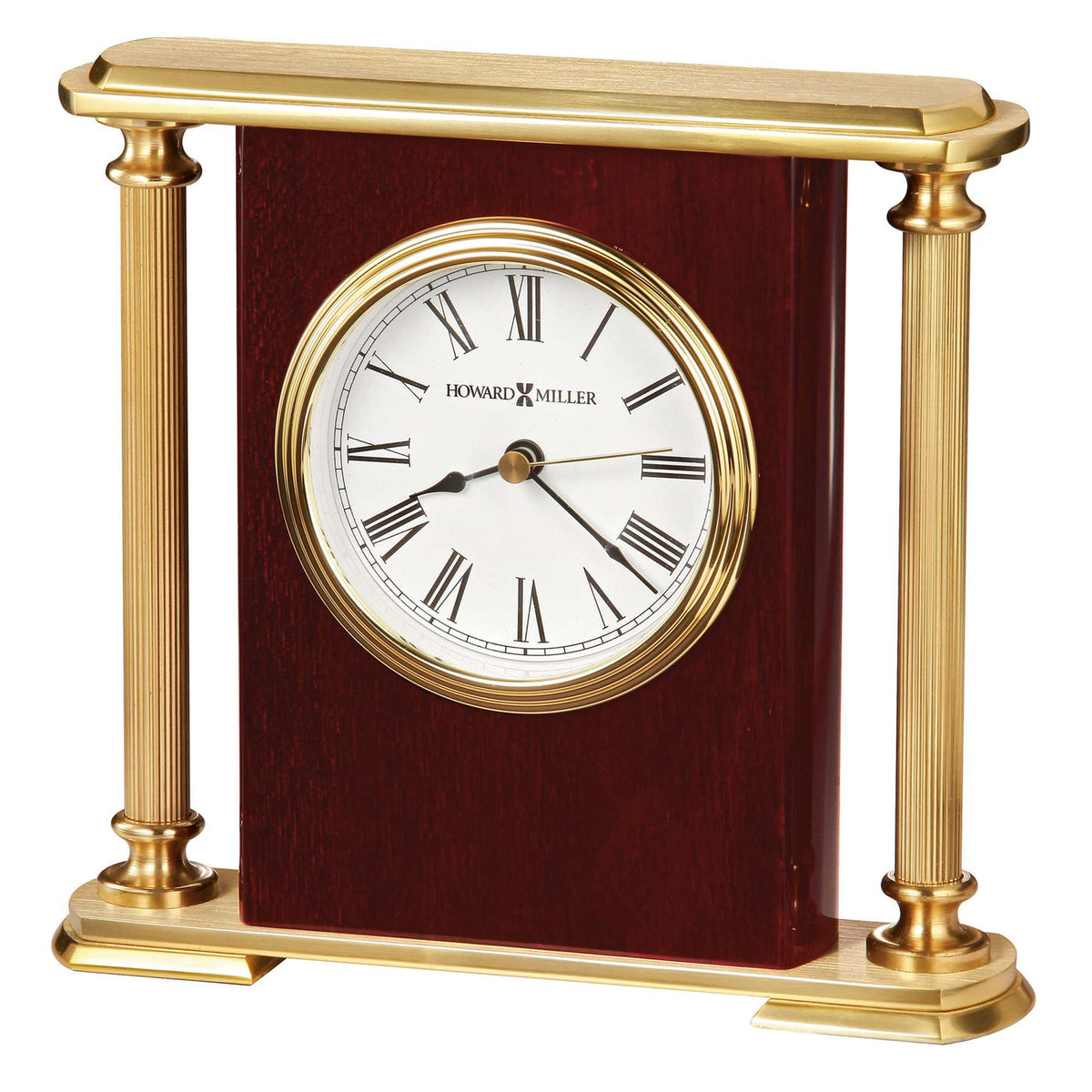 Howard Miller Rosewood Encore Bracket Tabletop Clock, 7-inch, product packshot on a white background