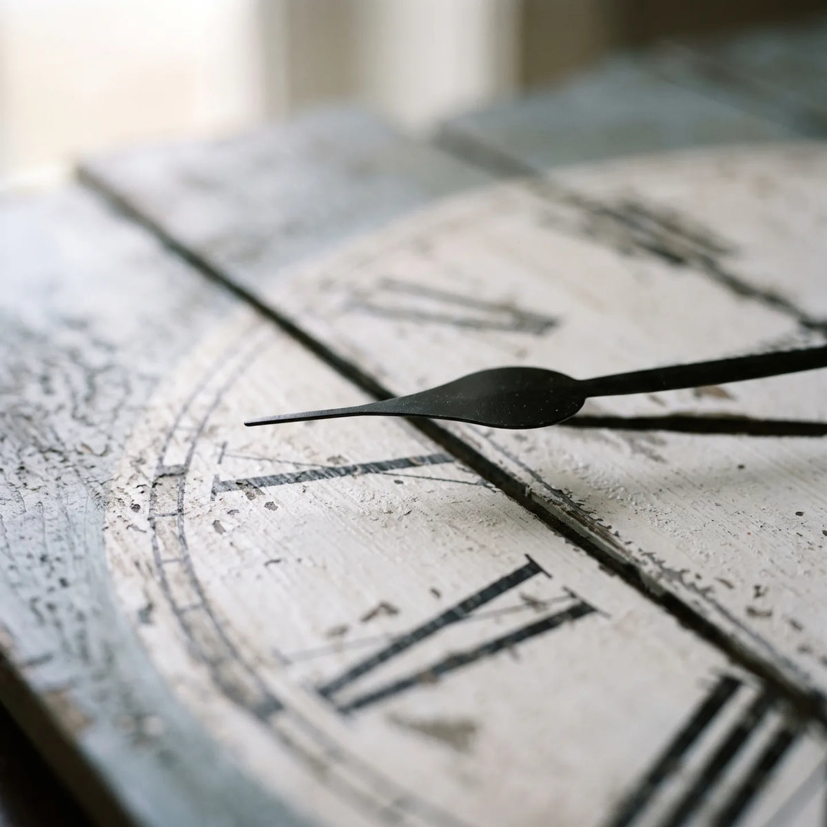 Howard Miller Mack Road Wall Clock, macro close-up of the hands and dial