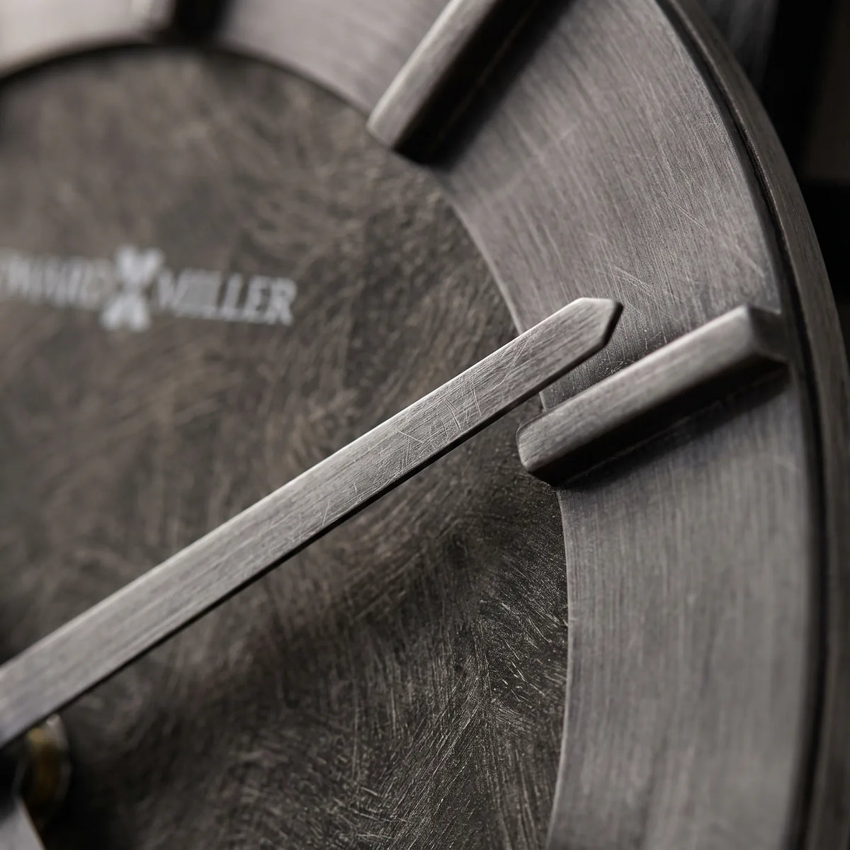Howard Miller Oscar Wall Clock, macro close-up of the hands and dial