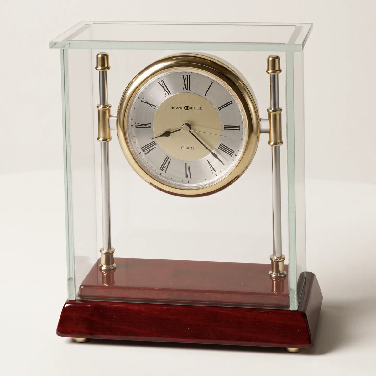 Howard Miller Kensington Tabletop Clock, 8-inch, front view on a plain white background