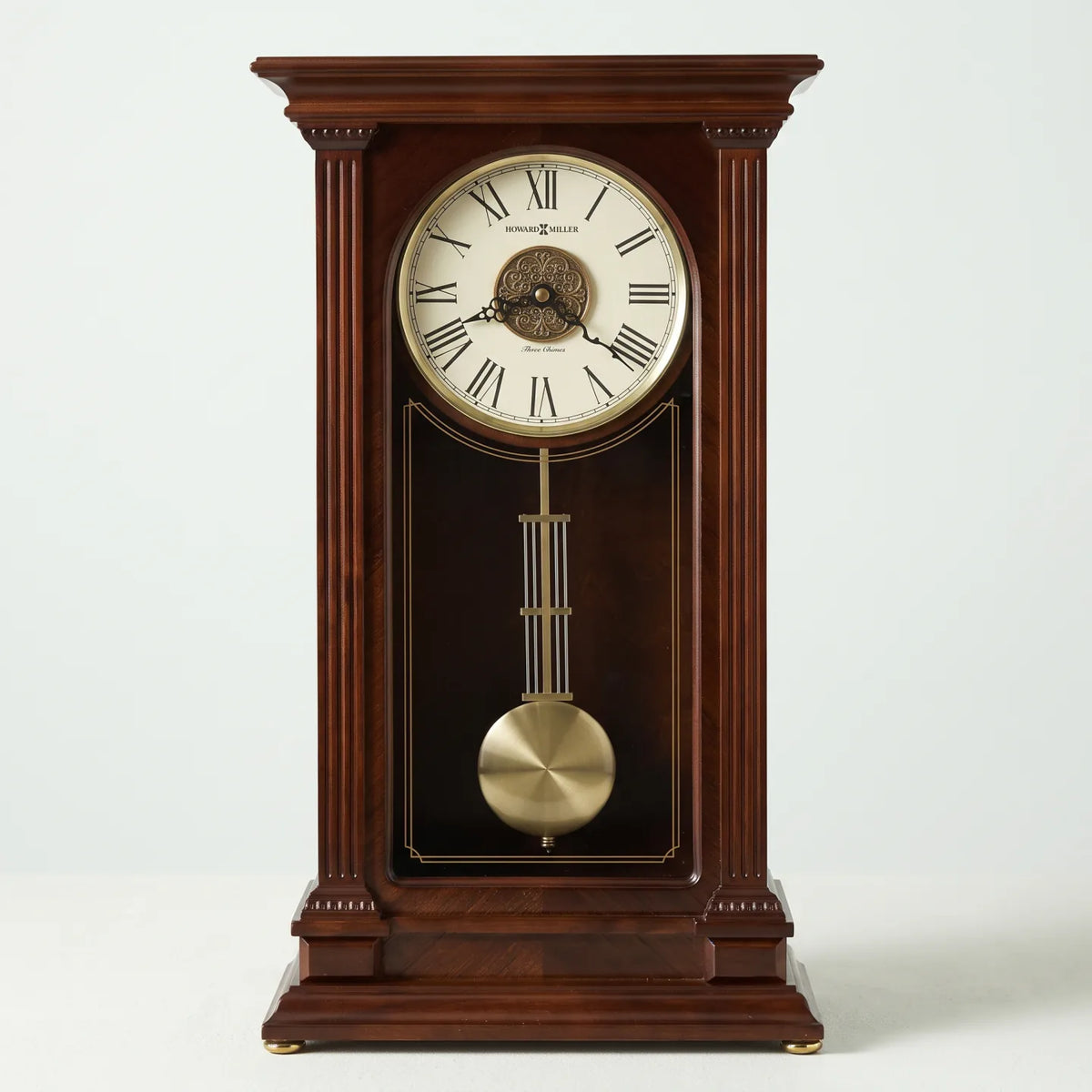 Howard Miller Stafford Mantel Clock, 20-inch, front view on a plain white background