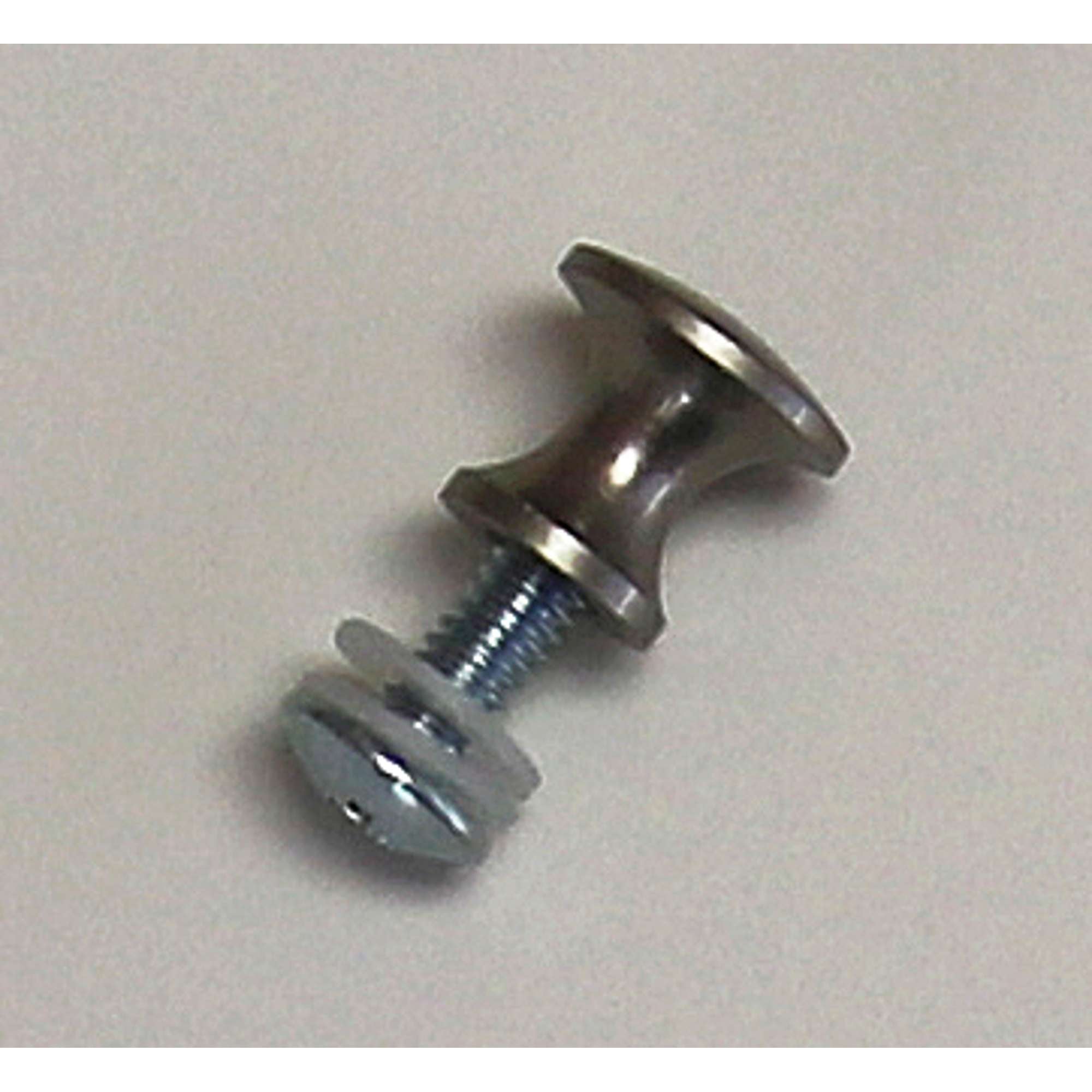 Metal screw with a rounded head and threaded shaft