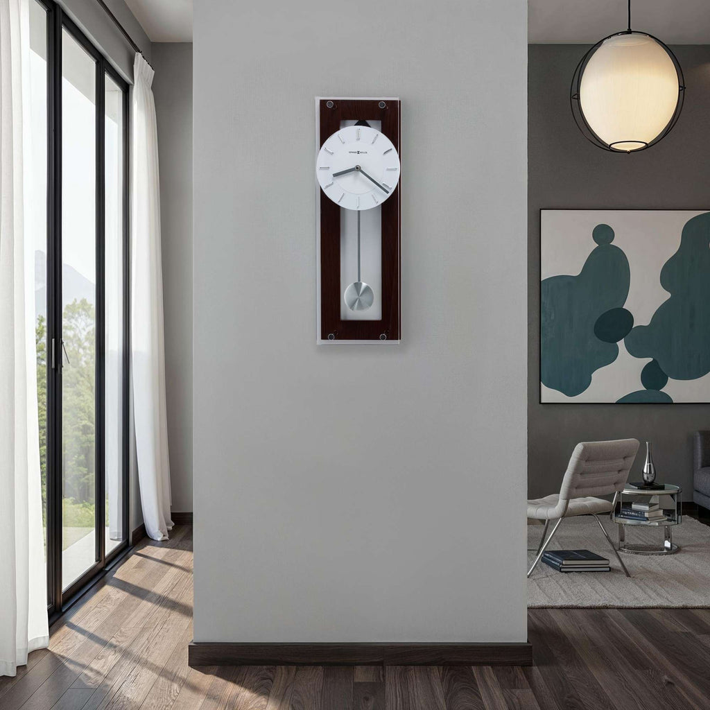 Modern wall clock in a contemporary living room setting