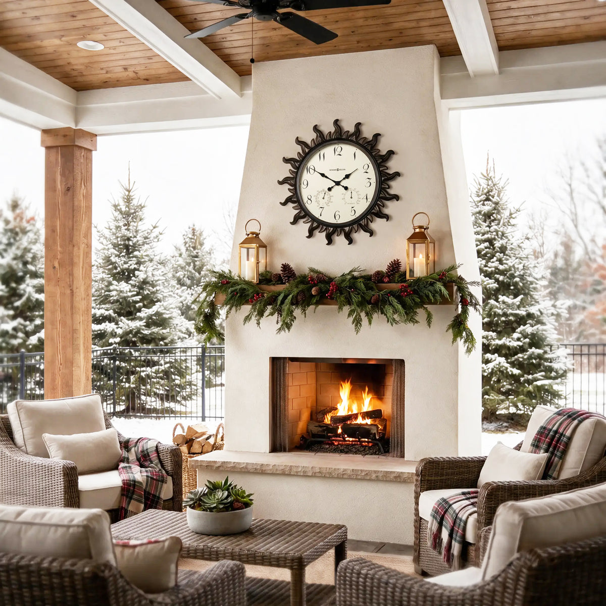 Sunburst II Indoor/Outdoor Wall Clock
