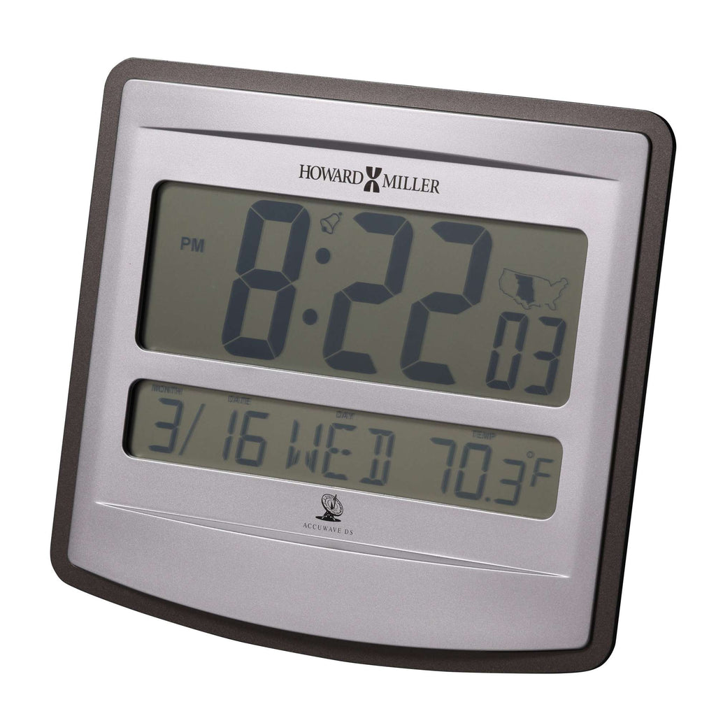 Digital clock displaying time, date, and temperature.