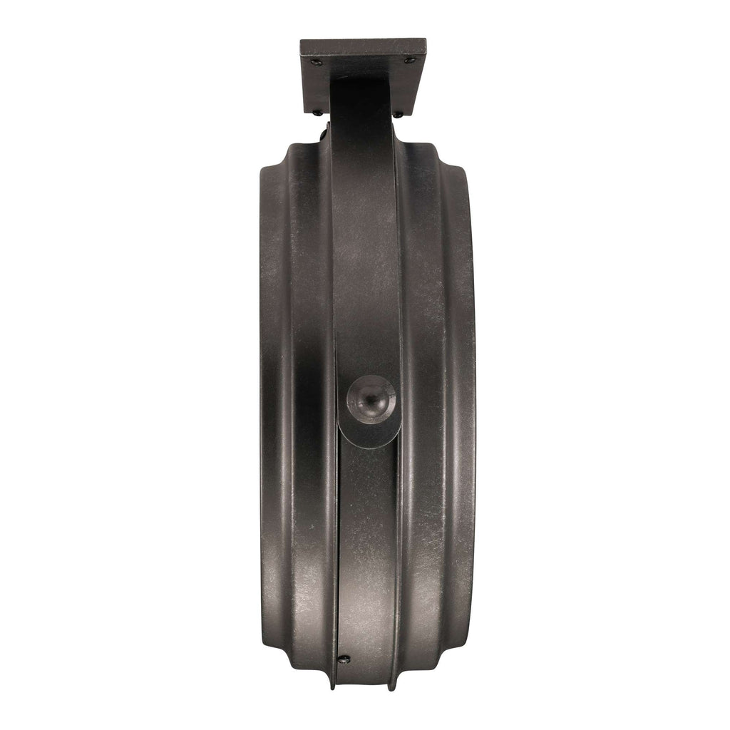 Top view of a black circular mechanical component.