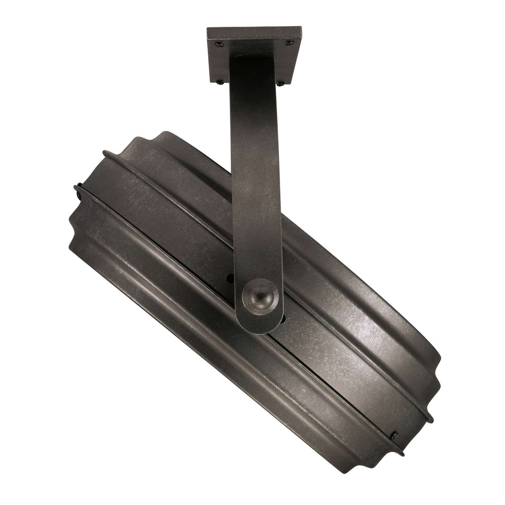 Top view of a black wall-mounted light fixture