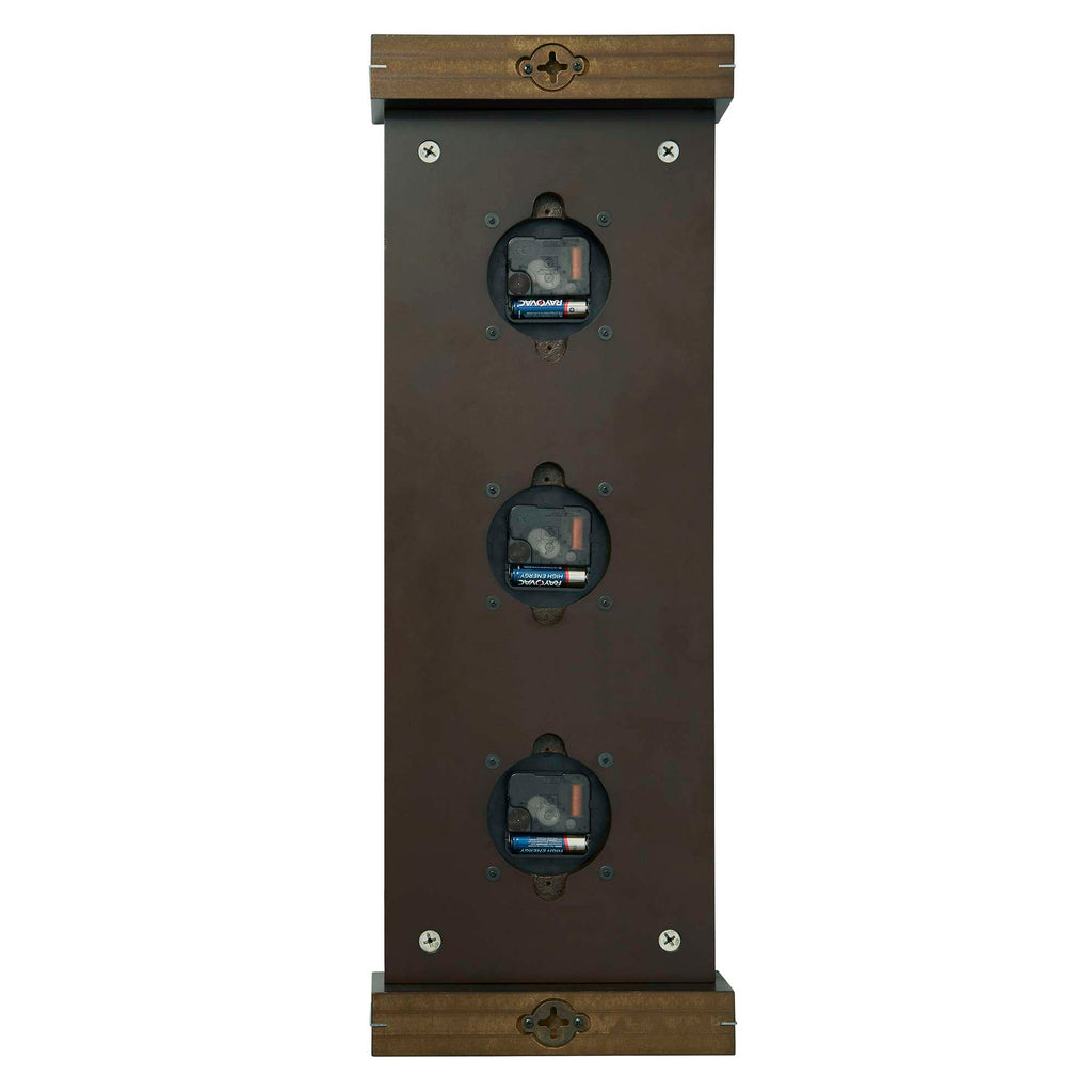 Wall-mounted electrical outlet panel with three sockets
