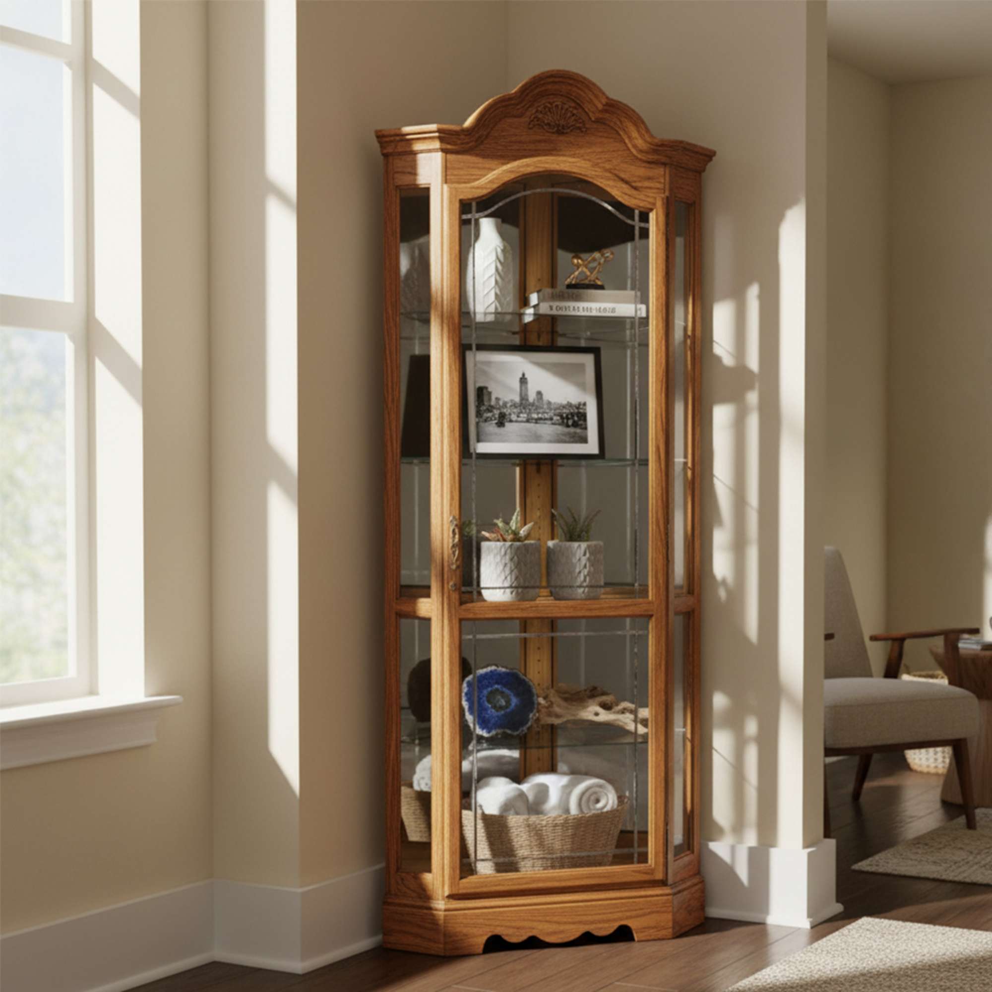 Wilshire Corner Curio Cabinet – Howard Miller