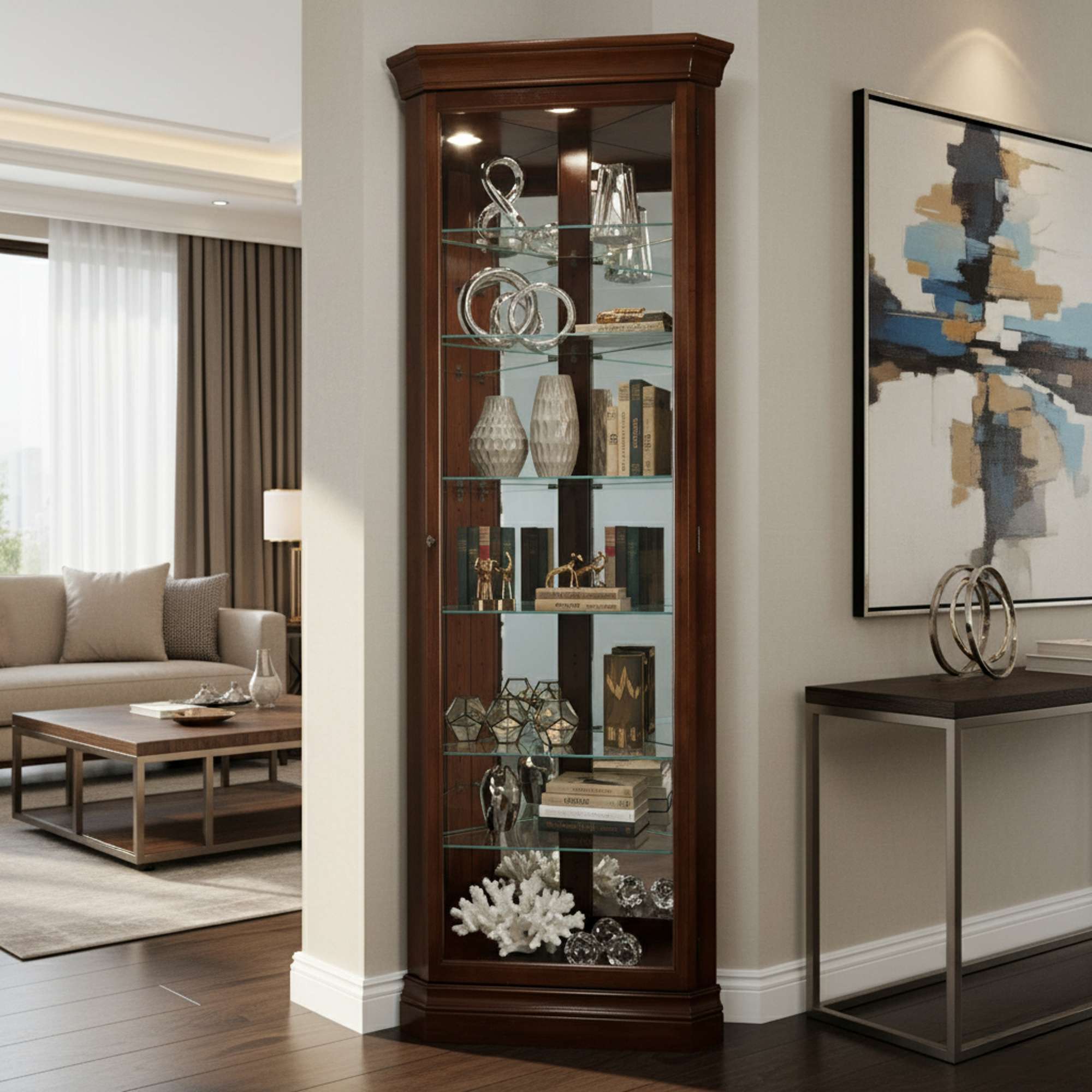 Drake Corner Curio Cabinet – Howard Miller