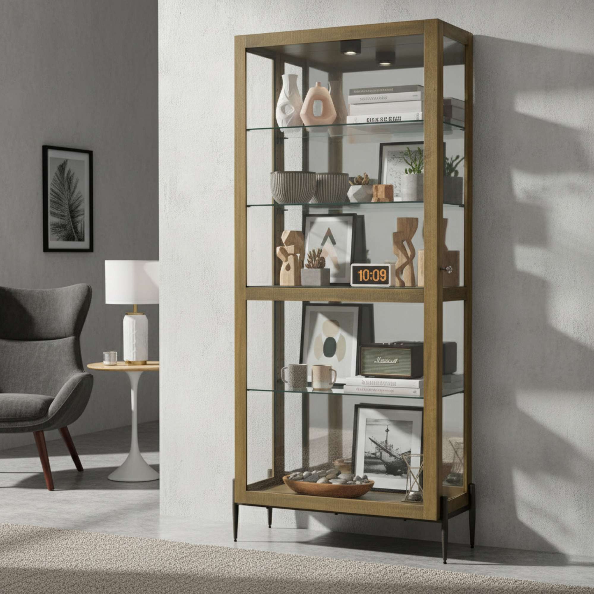 〘輝〙オーダーシェルフ Ansel Curio Cabinet – Howard Miller