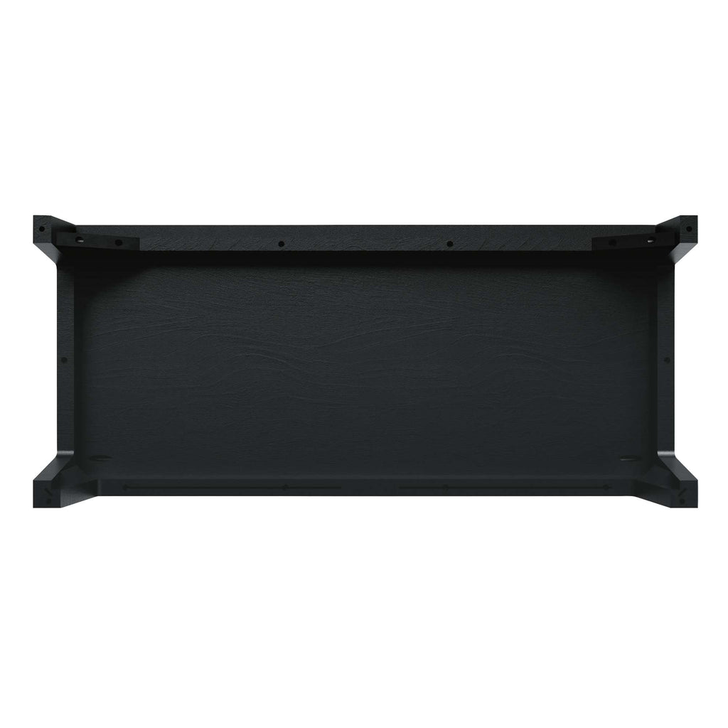 Black rectangular shelf with a simple design
