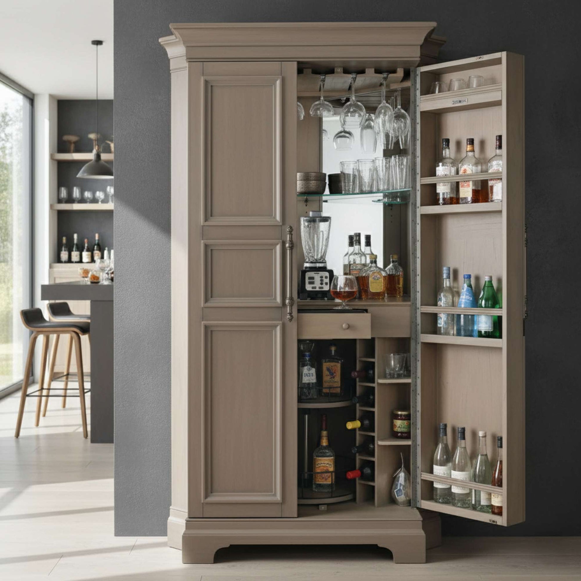 Passport Corner Wine & Bar Cabinet