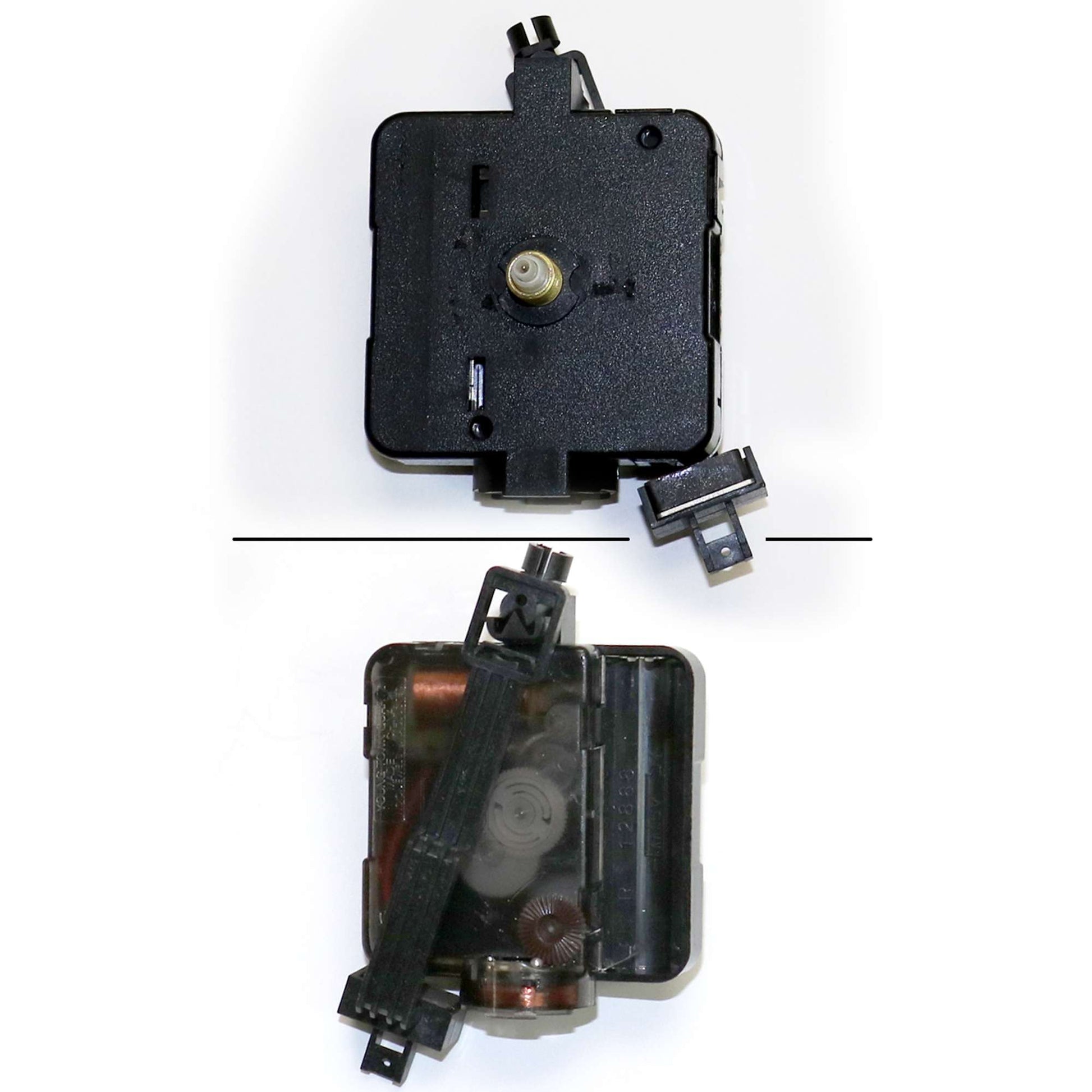 Top and bottom views of a mechanical component or motor.